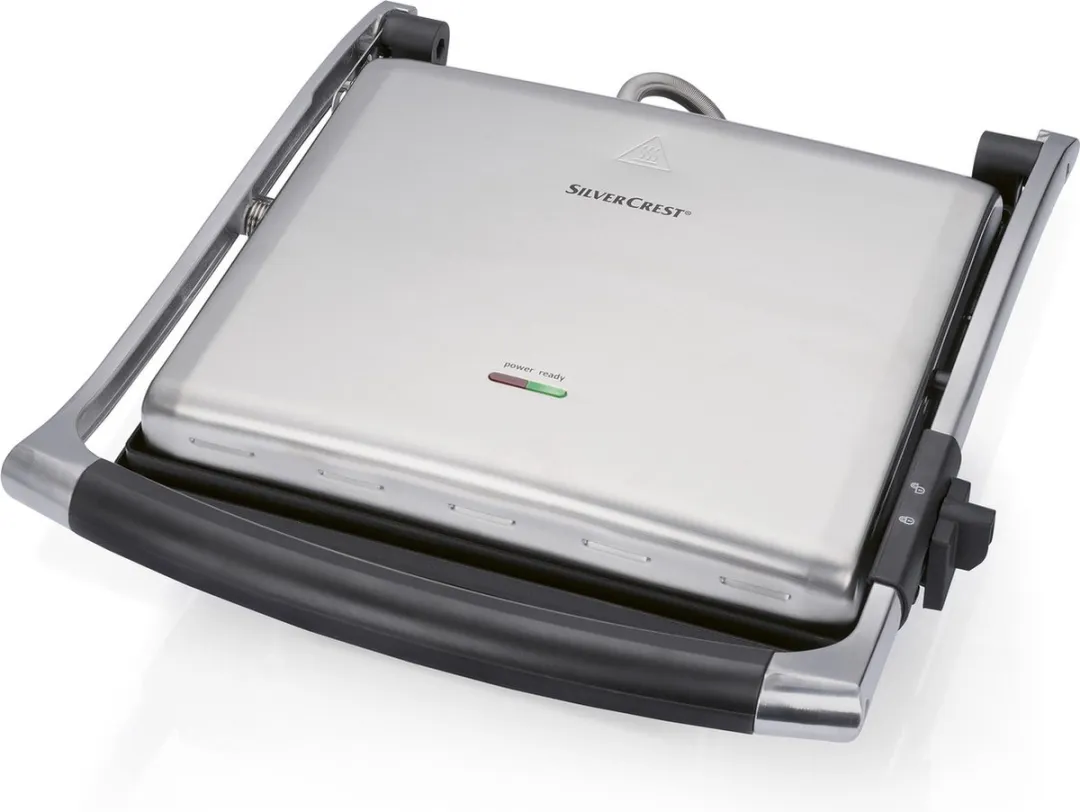 Silvercrest 2-in-1 Grillpan Contactgrill 2000W - Zwart/Zilver