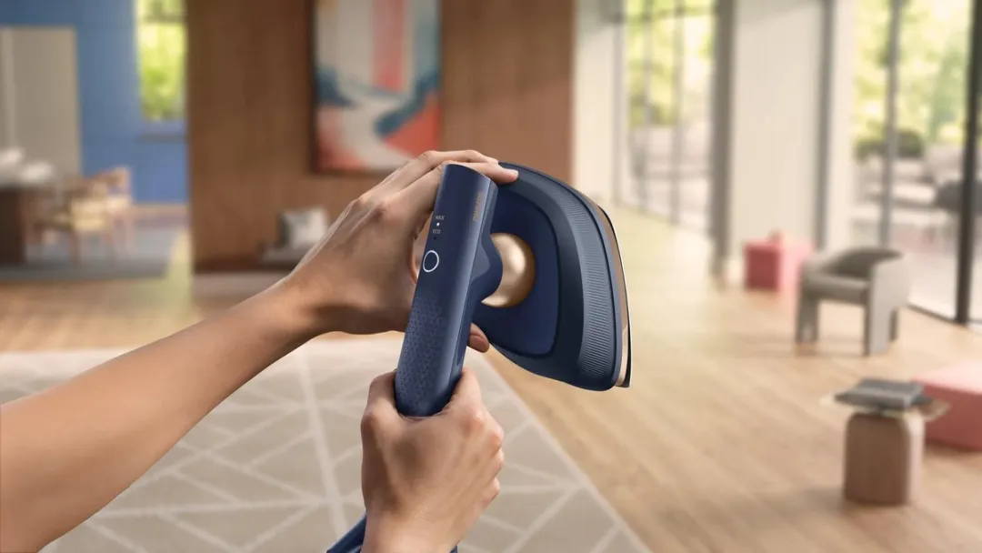 Philips OneTurn GC215/20 Hybride Strijkijzer & Stomer - 1800W - Donkerblauw/Goud
