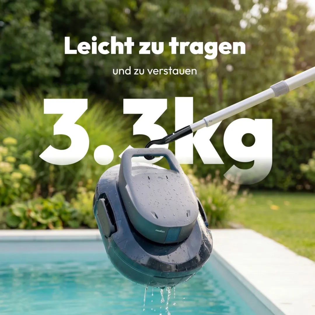Medion PR1 Zwembadrobot - 120 Min Accuduur - 2,2L Filter - 80-100m² - Blauw - afbeelding 6 van 6