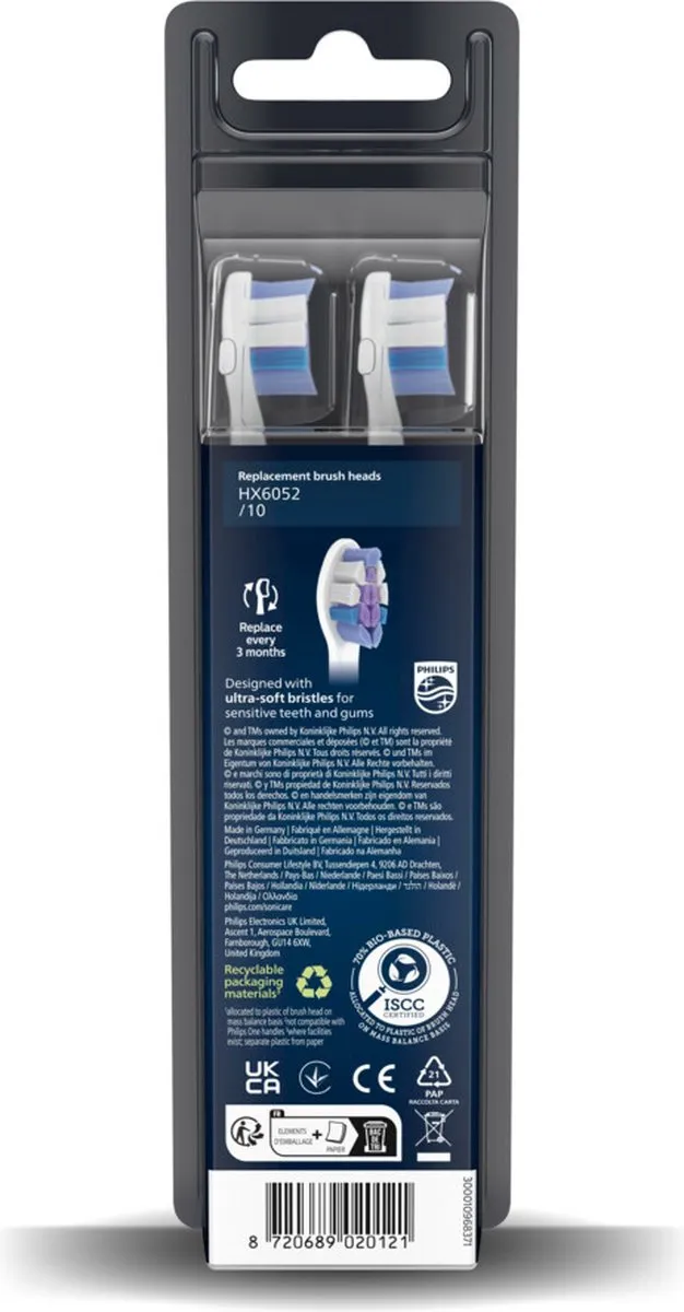 Philips Sonicare Optimal Sensitive HX6052/10 Opzetborstels - 2 Stuks