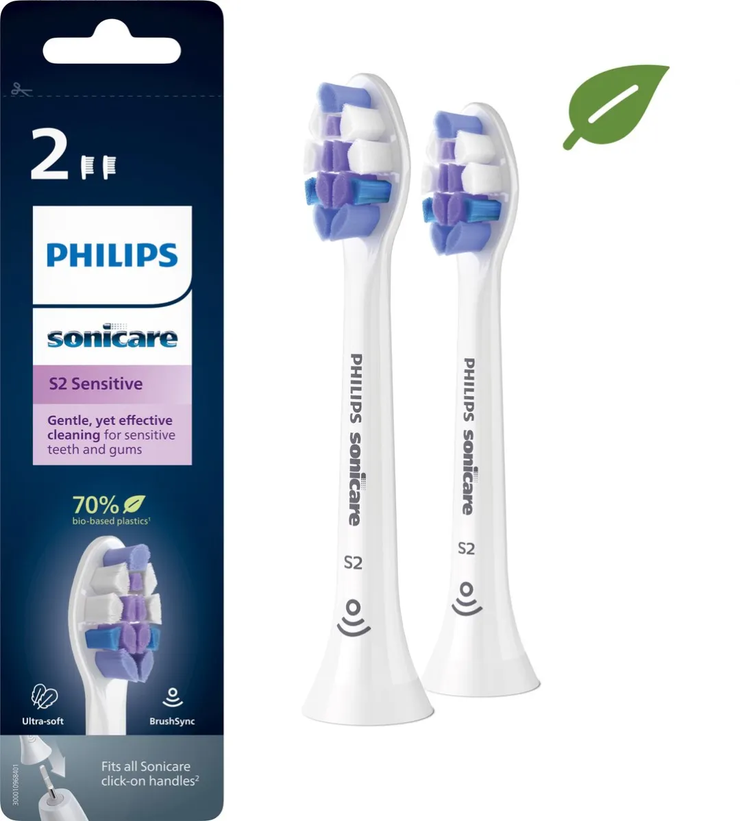 Philips Sonicare Optimal Sensitive HX6052/10 Opzetborstels - 2 Stuks