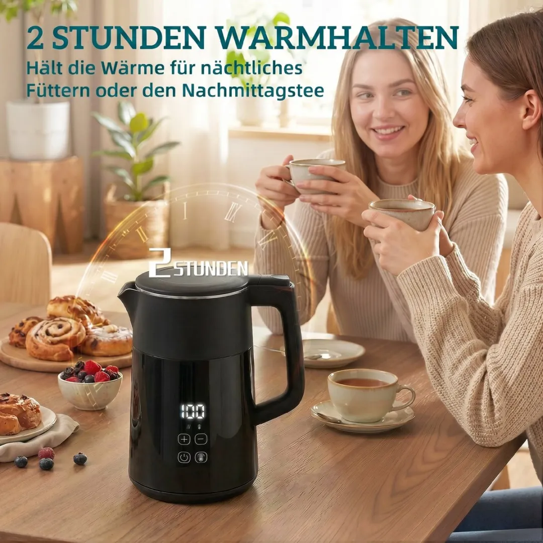 ECTEATOY Elektrische Waterkoker 1.7L - Zwart