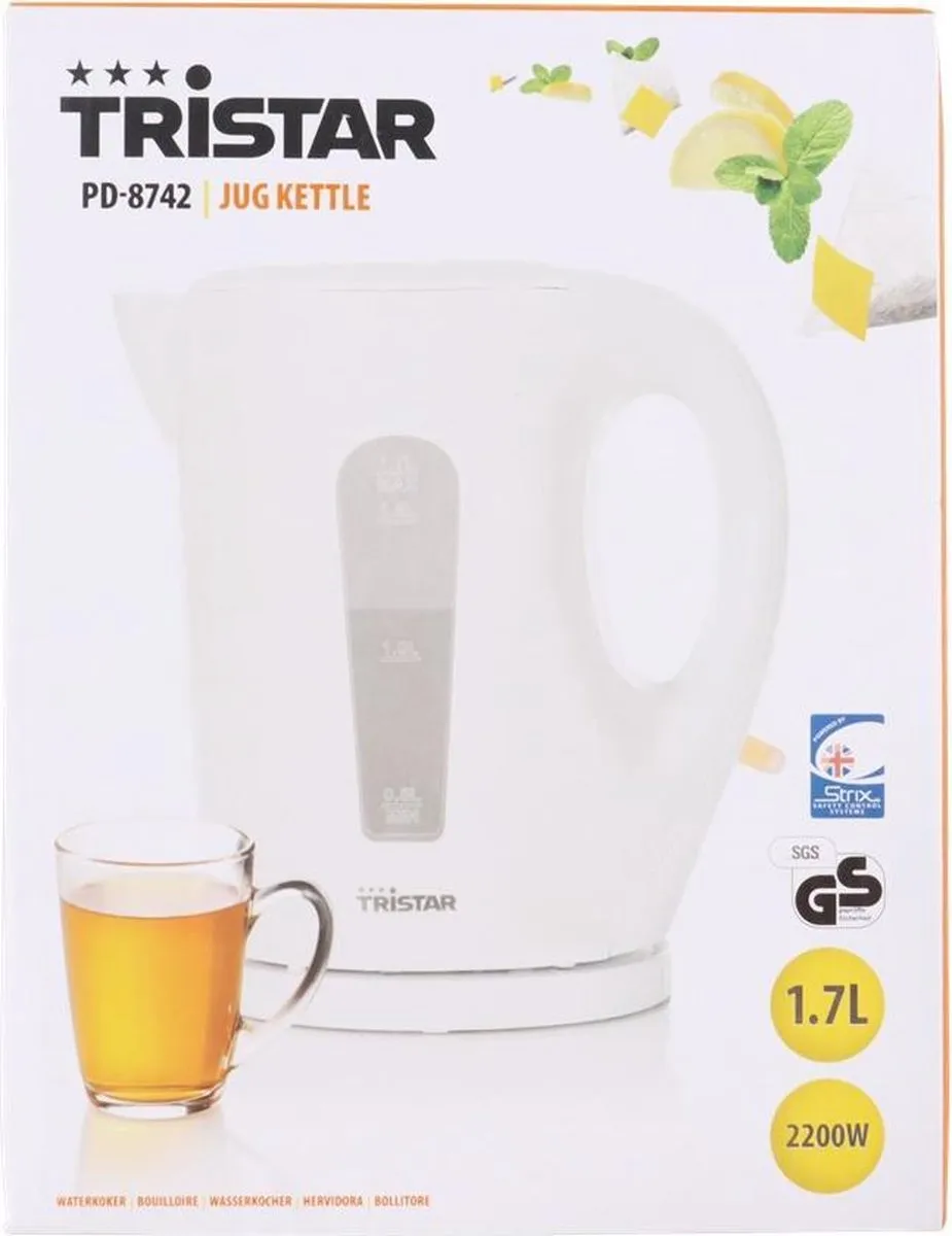Tristar PD-8742W Waterkoker 1,7L - 2200W - Wit
