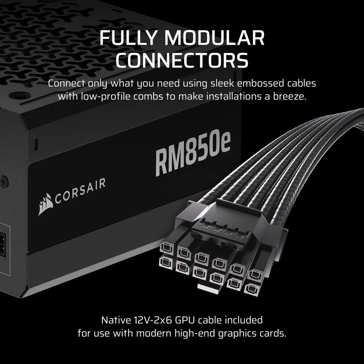 Corsair RM850e CP-9020296-EU Interne Voeding 850W - Zwart - afbeelding 6 van 6