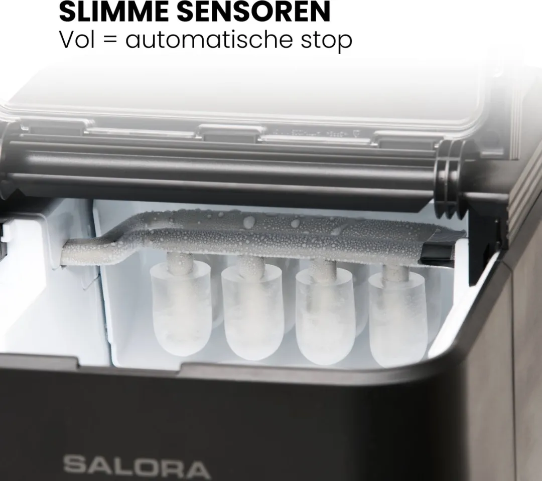 Salora ICE12B IJsblokjesmachine - 12 kg/24u - Zwart