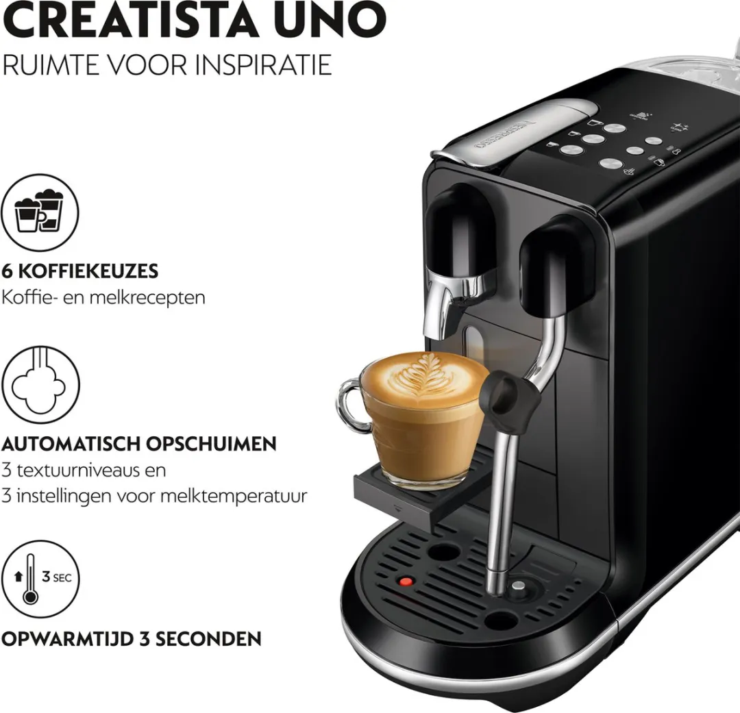 Sage Creatista Uno SNE500BKS Nespresso Koffiemachine - 1600W