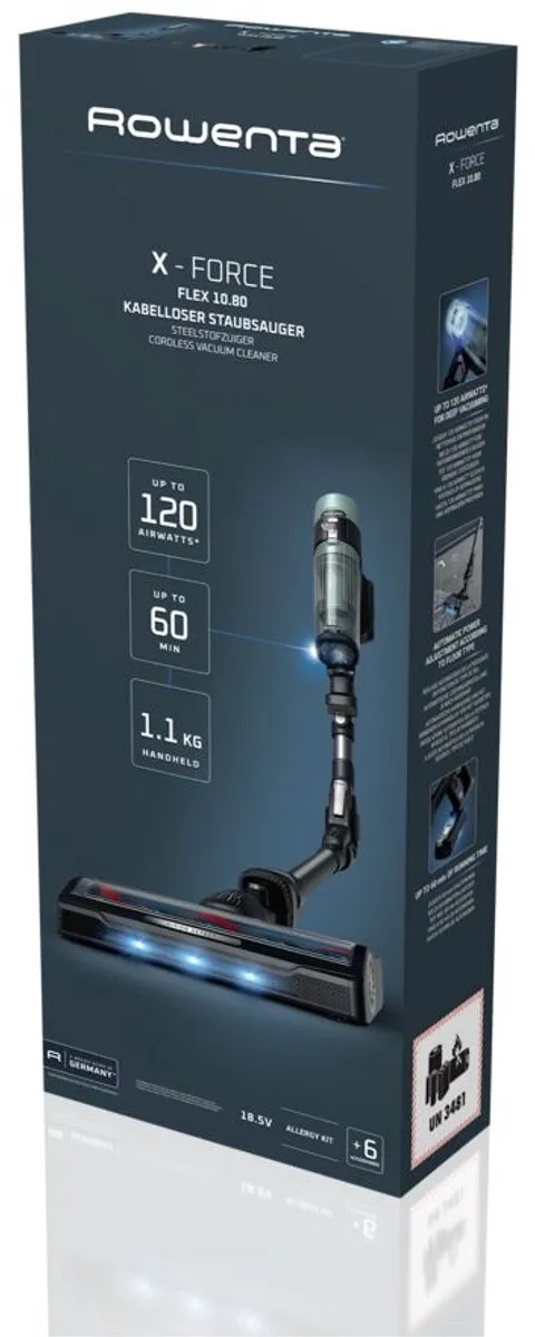 Rowenta X-Force Flex 10.80 RH7A35 Steelstofzuiger - 140W - 45 min - Zwart - afbeelding 6 van 6