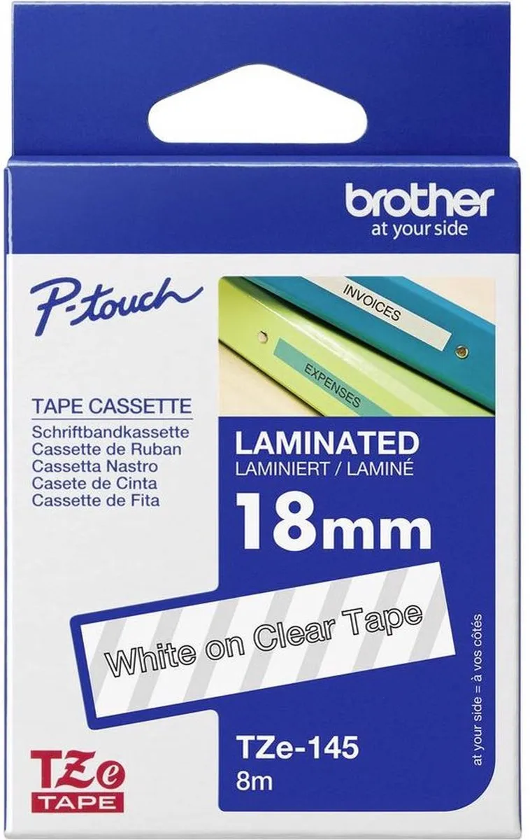 Brother TZE145 Wit Opplakband 18mm - afbeelding 6 van 6
