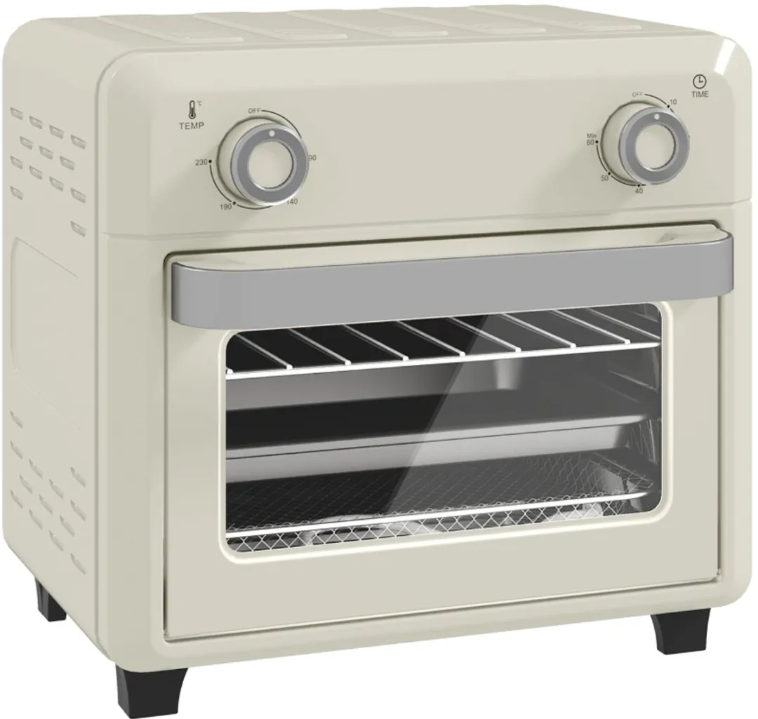 ECTEATOY Mini Heteluchtoven 10L - 1000W Romig wit