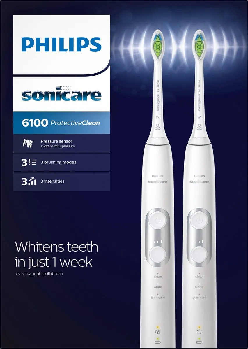 Philips Sonicare ProtectiveClean 6100 HX6877/34 Elektrische Tandenborstel - Wit