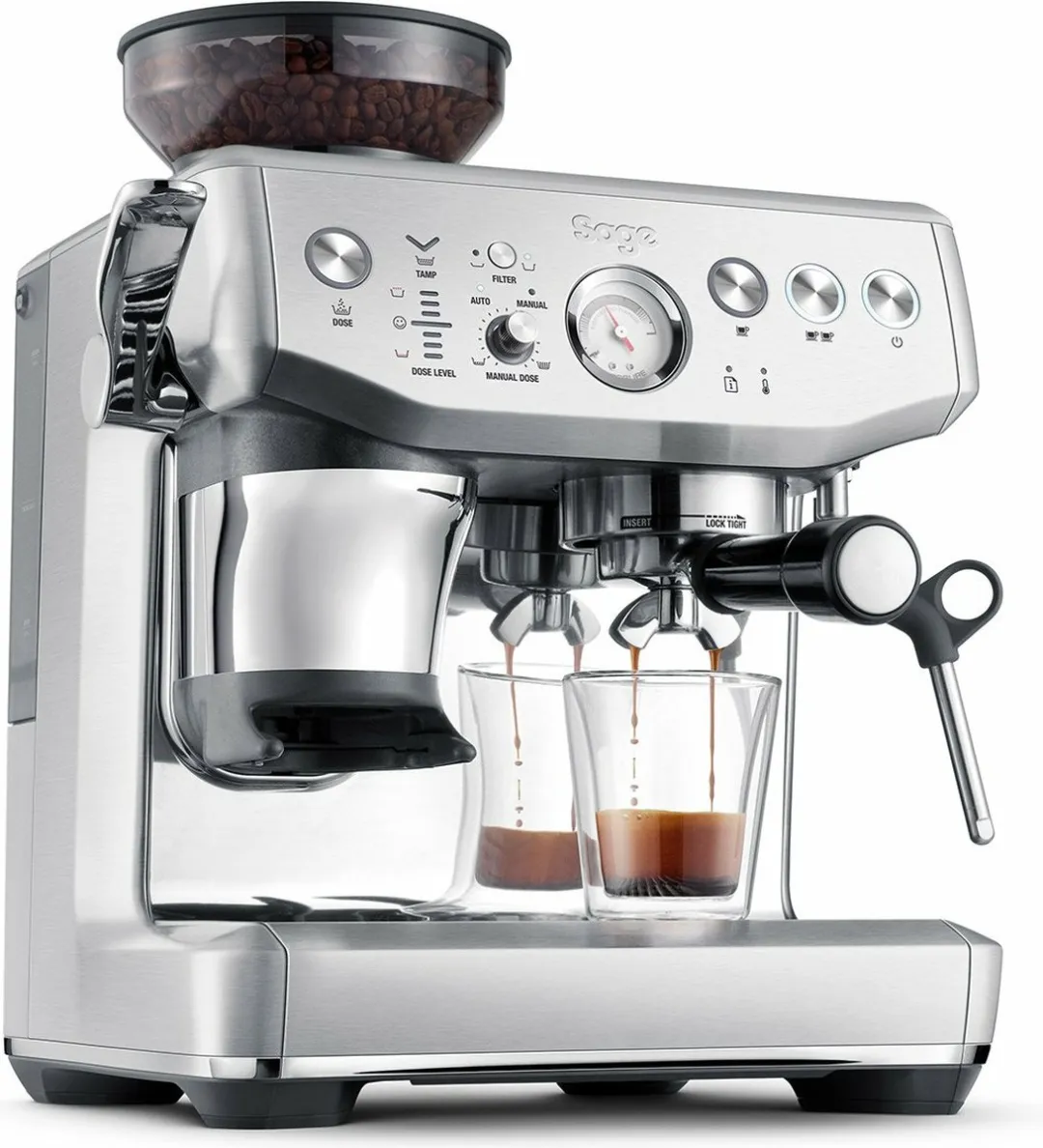 Sage the Barista Impress SES876SST Espressomachine - 2 Kopjes - 2L