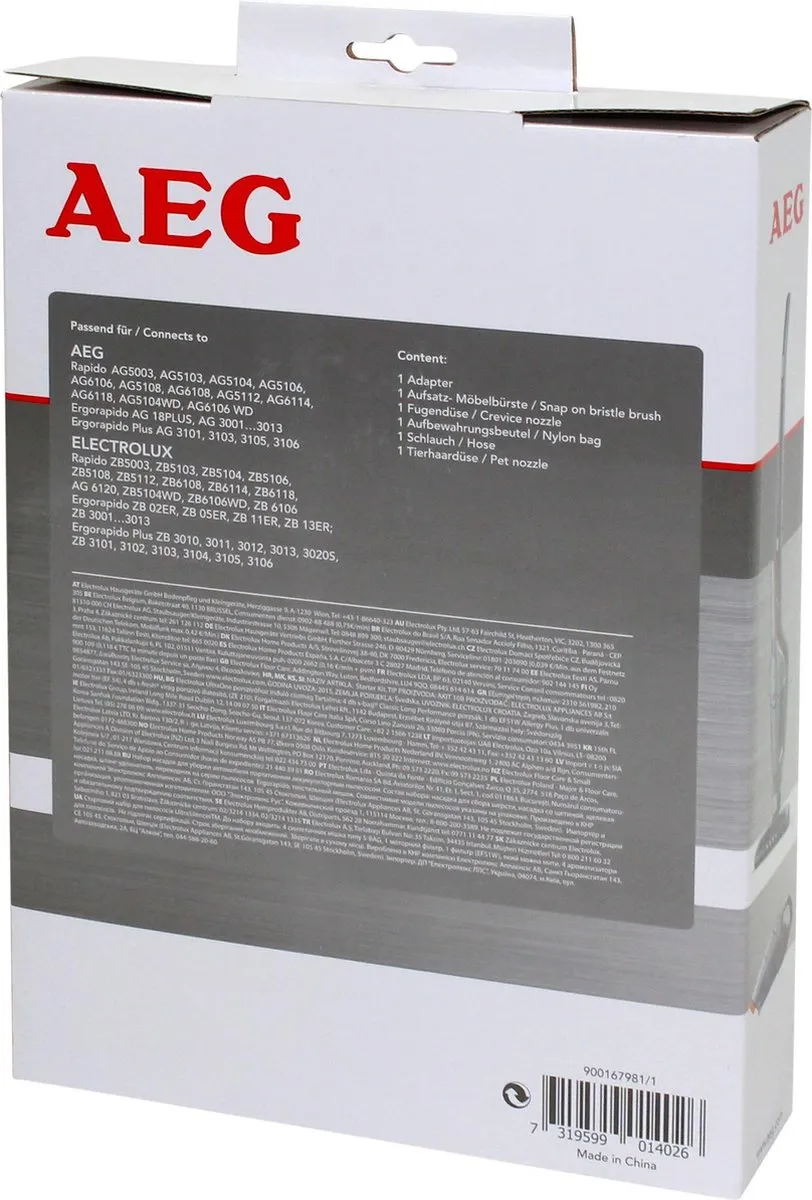 AEG AKIT10B Stofzuigerset Auto - 5-delig - Wit