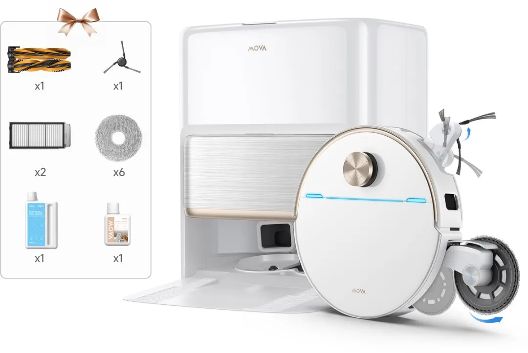 Mova V70 Ultra Complete Robotstofzuiger 40.000Pa - Wit