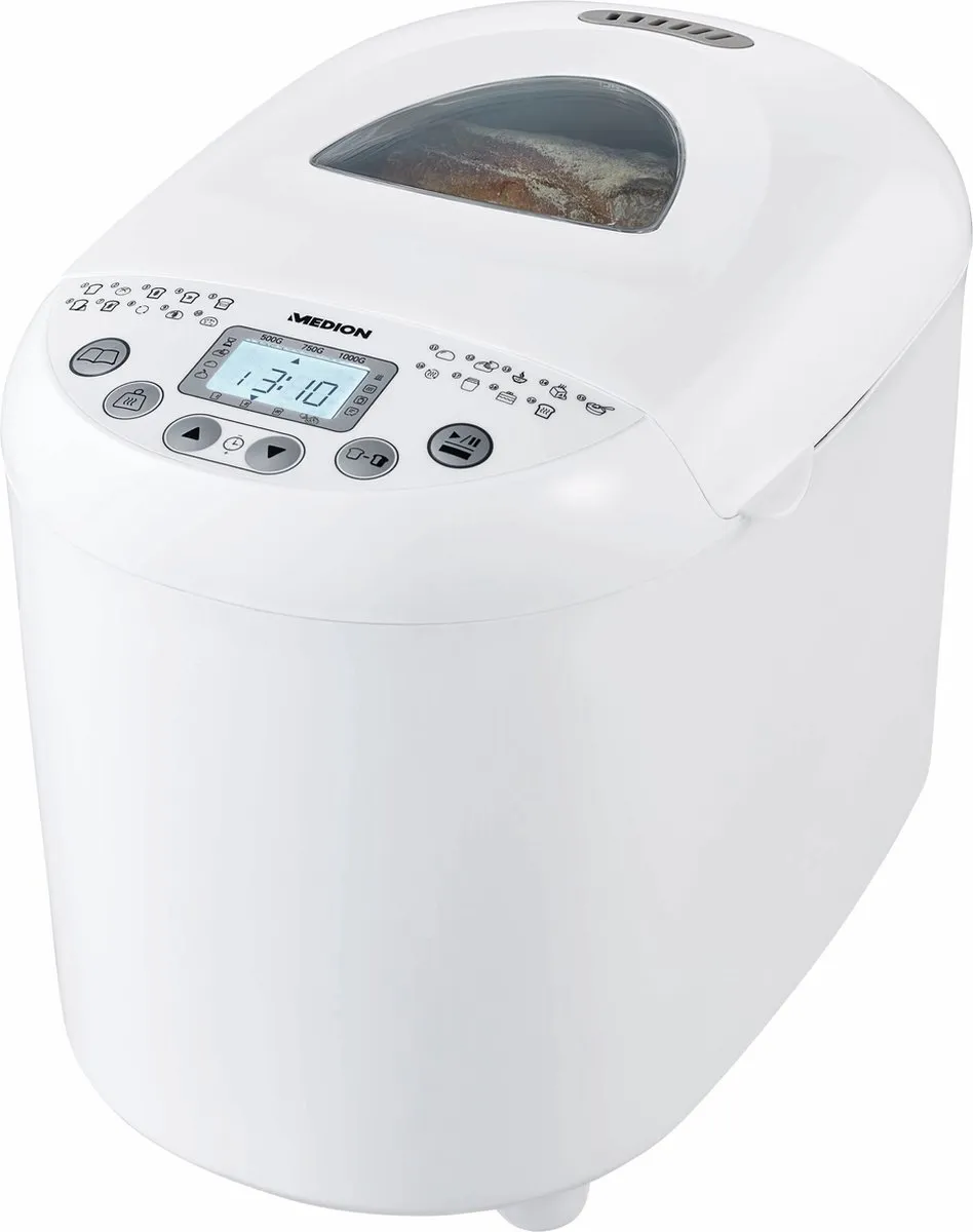 Medion MD11011 Broodbakmachine - 19 Programma's - 1000g - Wit