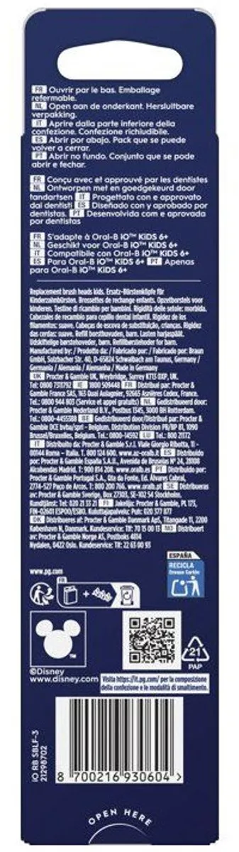 Oral-B iO Kids 6+ Disney Stitch Opzetborstels - 3 Stuks