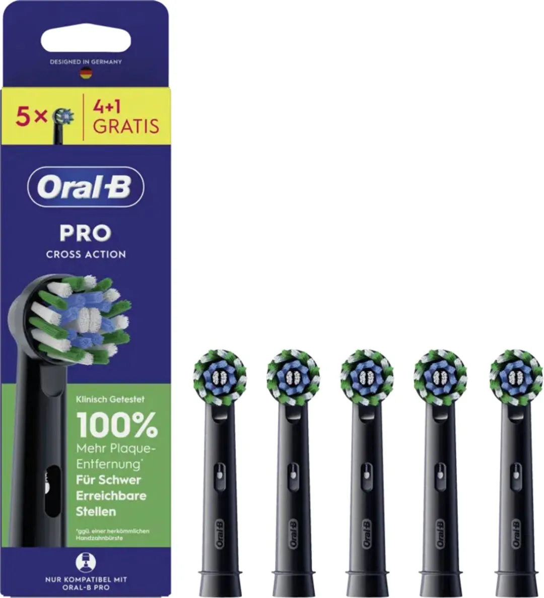 Oral-B Pro CrossAction 215mm - 5 Stuks - Zwart