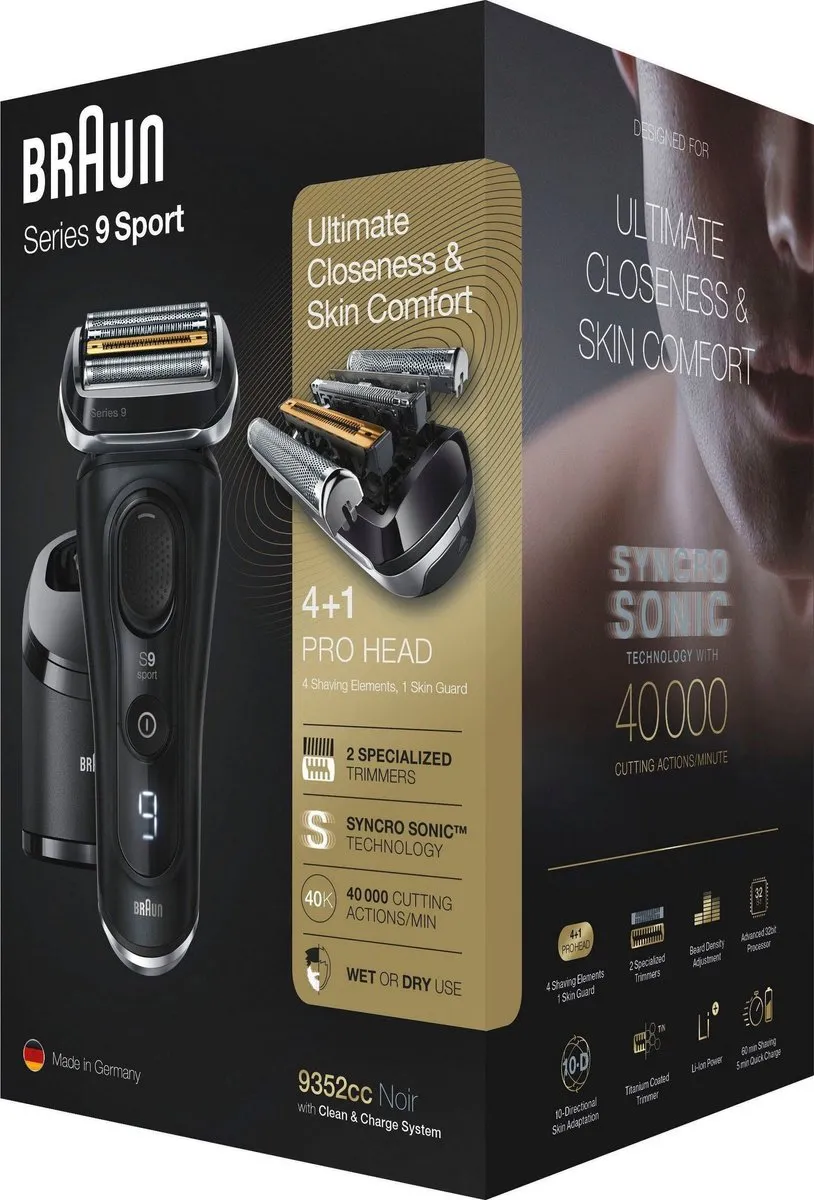 Braun Series 9 9352cc Scheerapparaat - 4 Mesjes - Zwart