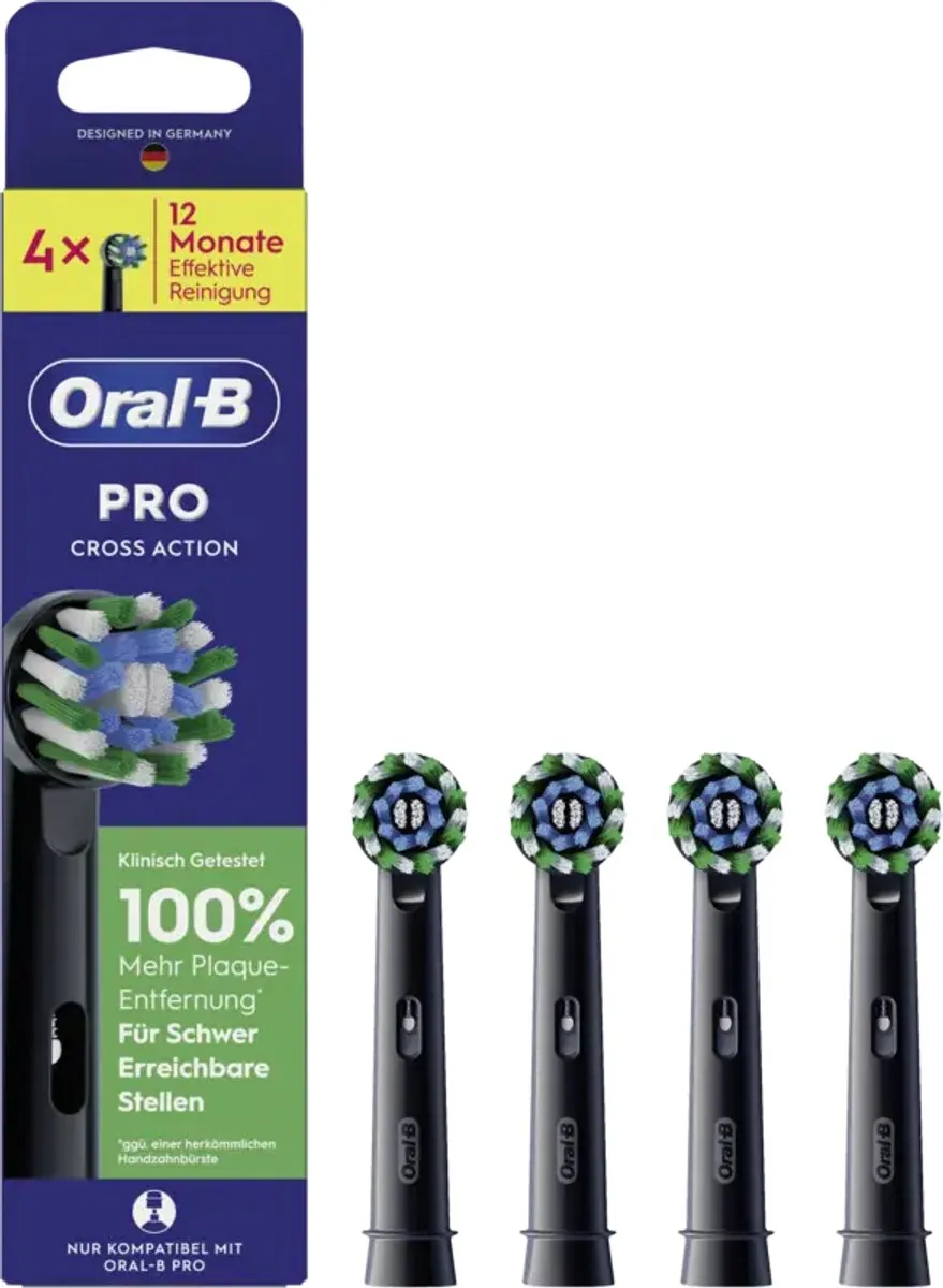 Oral-B 015431 Opzetborstels - 4 Stuks - Zwart