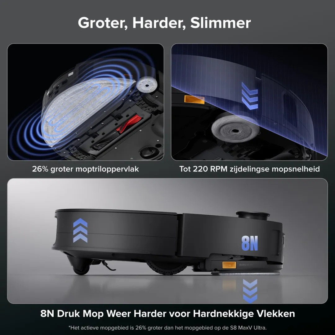 Roborock Saros 10 Robotstofzuiger - 22000Pa - Zwart