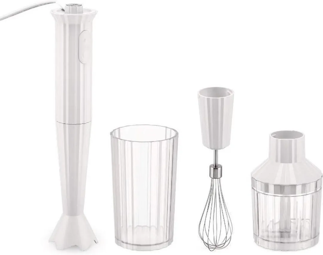 Alessi MDL10S Staafmixer Set Plissé - Wit - 500W - 2 Snelheden - afbeelding 2 van 6
