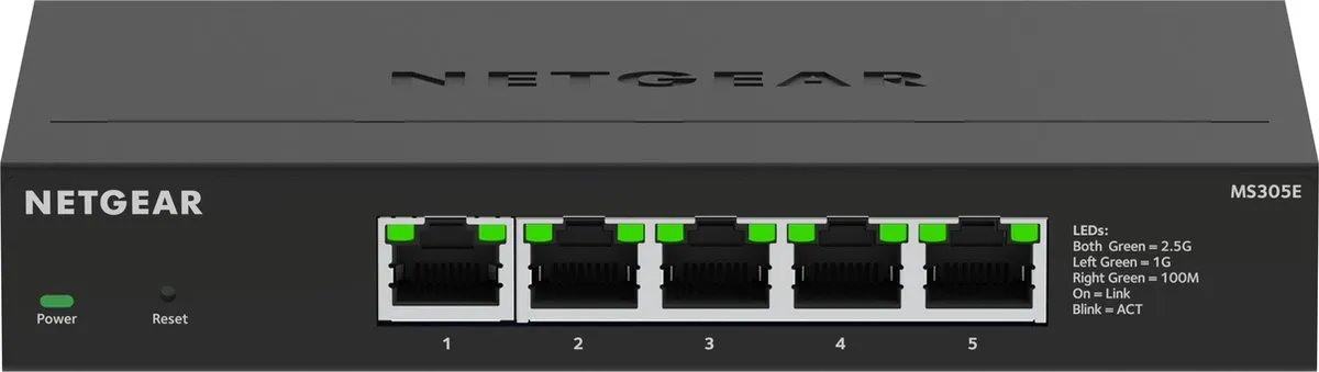 Netgear MS305E Plus Managed Switch 5x 2,5Gbps - Zwart