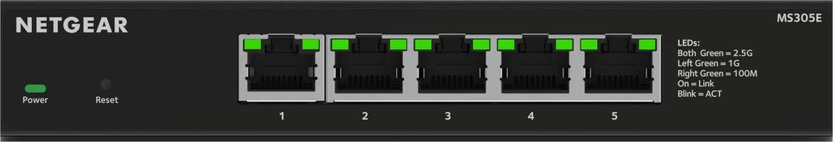 Netgear MS305E Plus Managed Switch 5x 2,5Gbps - Zwart
