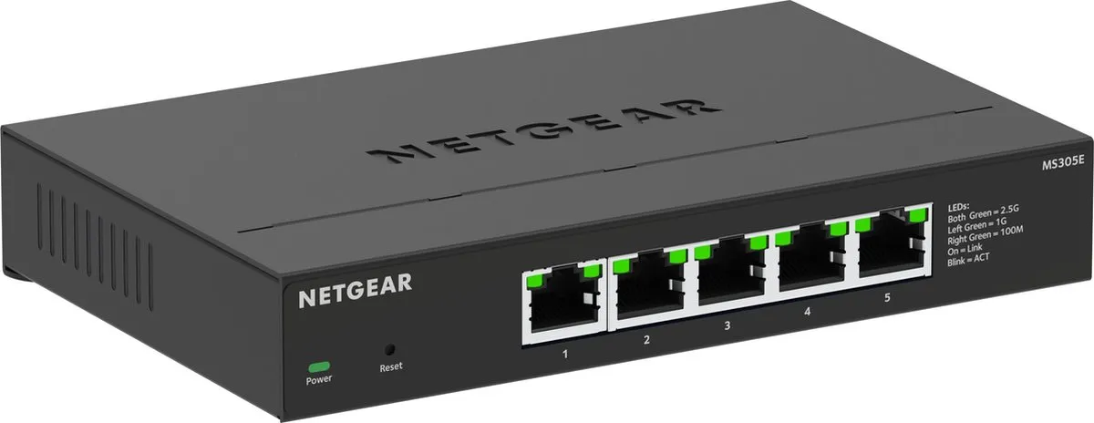 Netgear MS305E Plus Managed Switch 5x 2,5Gbps - Zwart