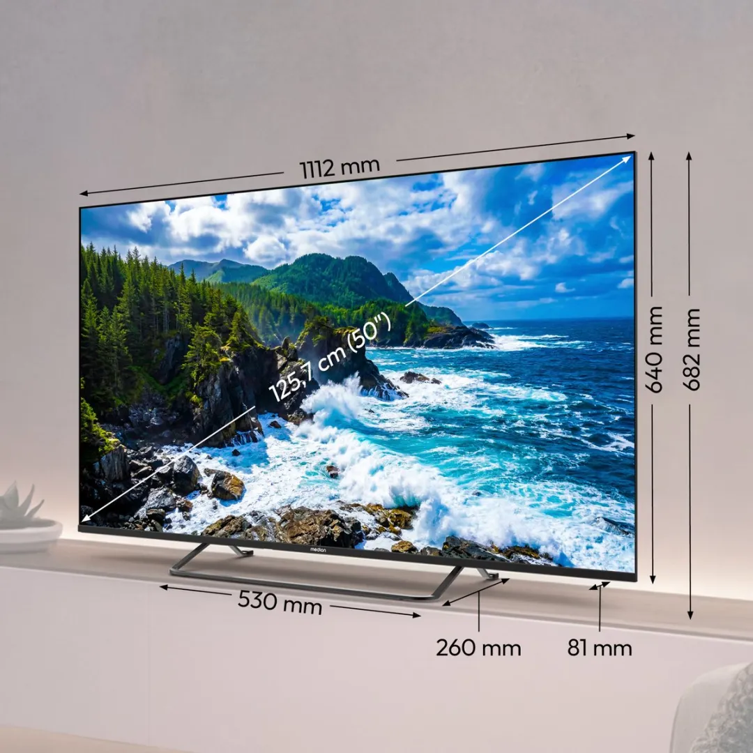 Medion 50" Ultra HD Smart TV MD850302 - Dolby Vision/Atmos - Zwart