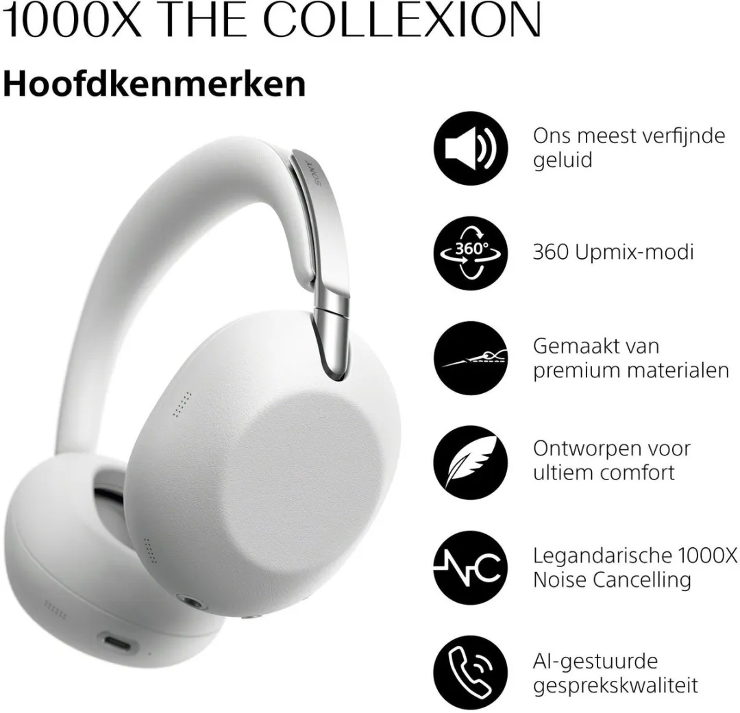 Sony 1000X The Collexion Noise Cancelling Koptelefoon - Zilverkleurig
