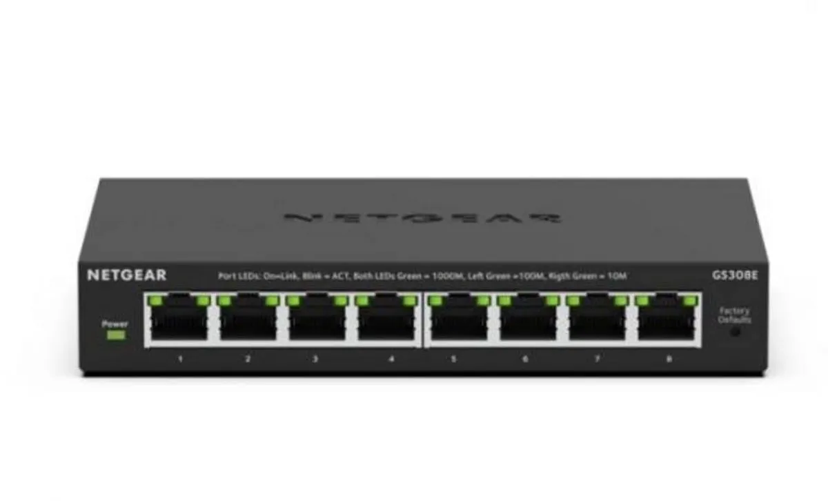 Netgear GS308E-400EUS Managed Switch 8 Poorten - 1Gbps - Zwart