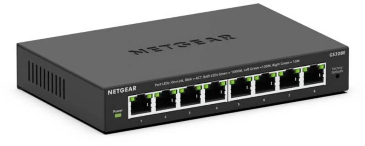 Netgear GS308E-400EUS Managed Switch 8 Poorten - 1Gbps - Zwart