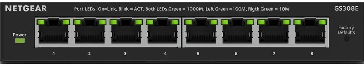 Netgear GS308E-400EUS Managed Switch 8 Poorten - 1Gbps - Zwart - afbeelding 6 van 6