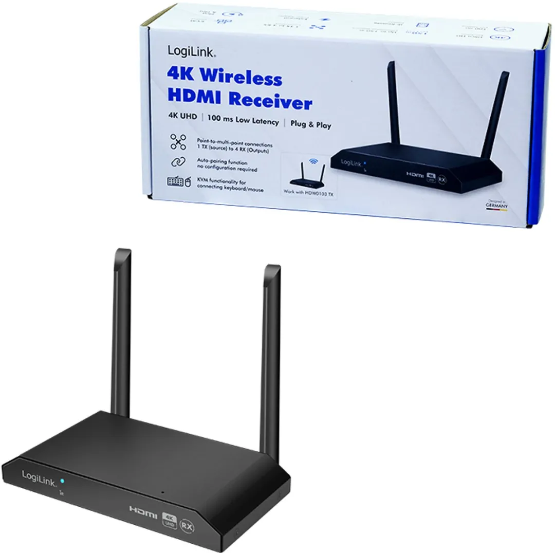 Logilink HDW0103AR Draadloze HDMI-ontvanger - Zwart
