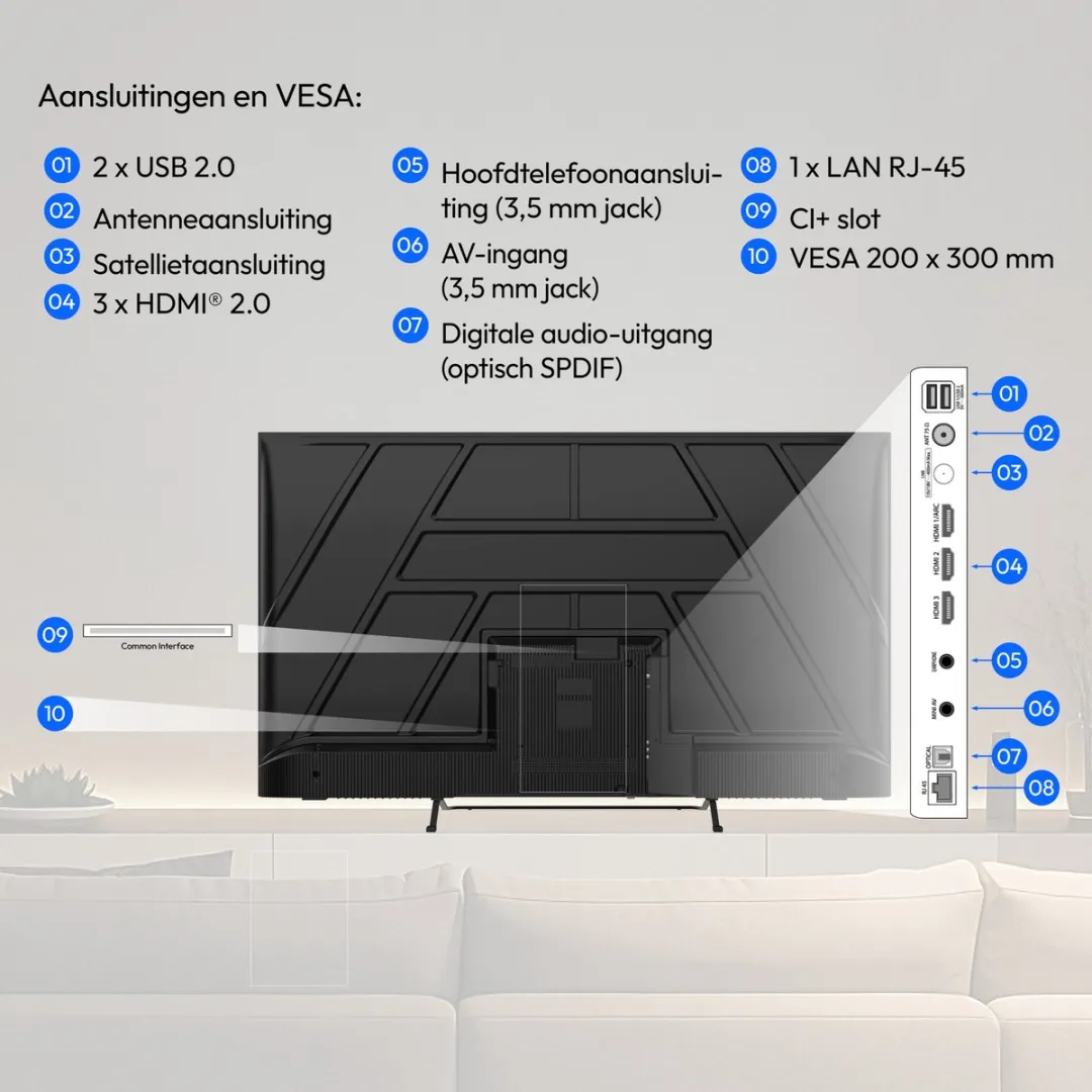 Medion 108cm QLED Smart-TV MD 843602 - 43 Zoll - Zwart