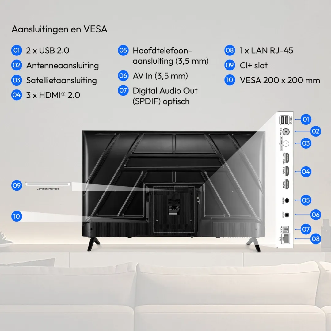 Medion 43" Ultra HD Smart TV MD843201 - HDR10 - Zwart