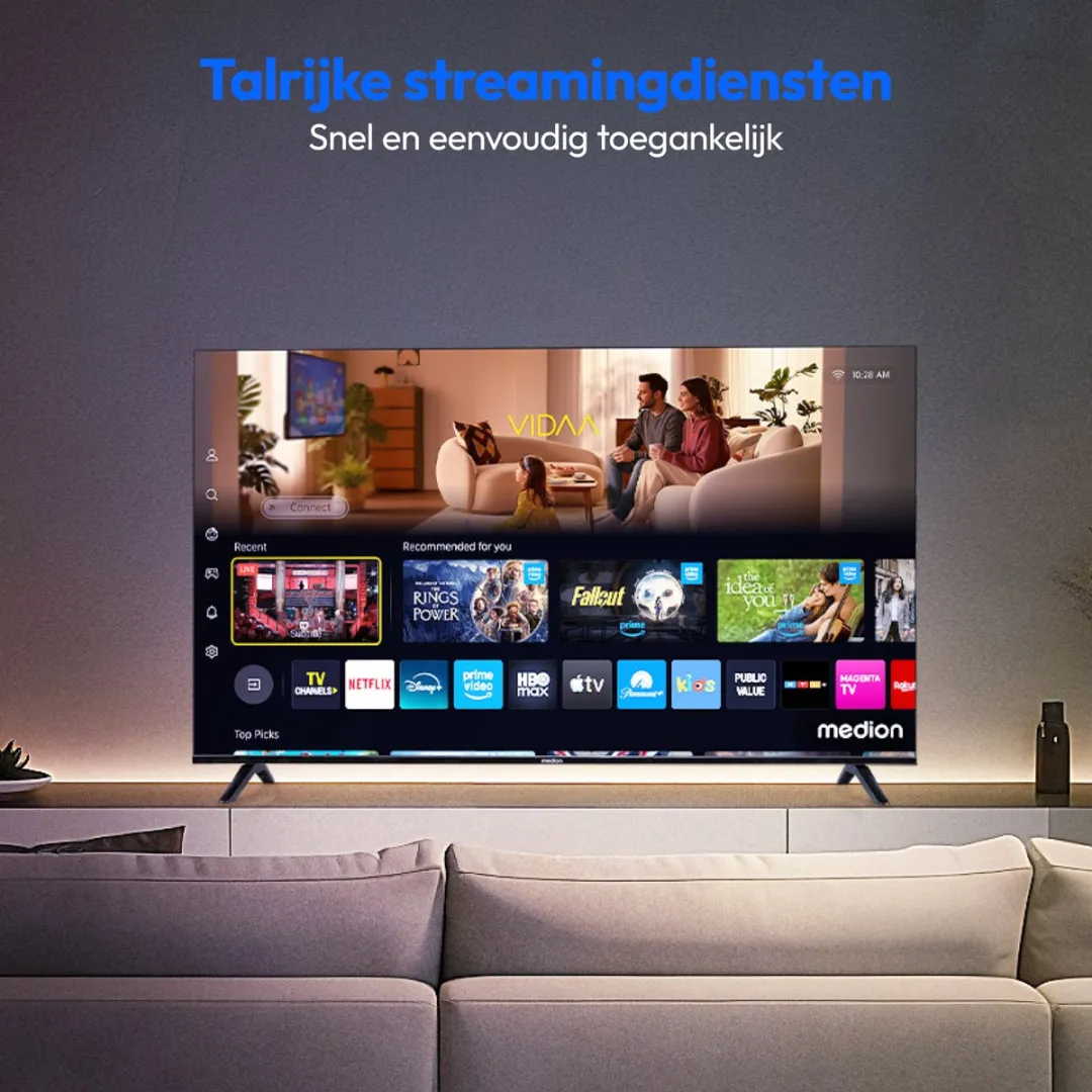 Medion 43" Ultra HD Smart TV MD843201 - HDR10 - Zwart