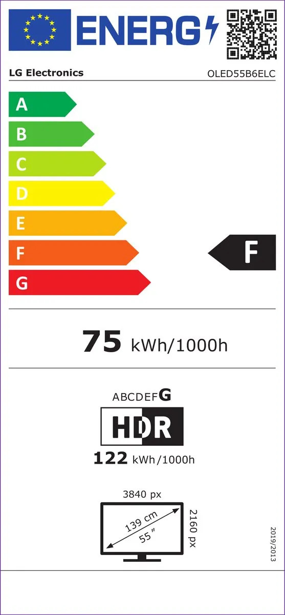 LG B6E OLED55B6ELC 55 inch OLED TV - Zwart