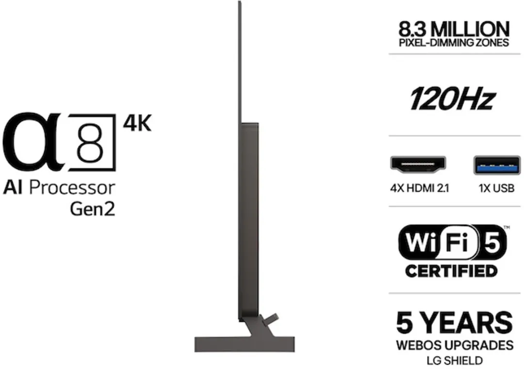 LG B6E OLED55B6ELC 55 inch OLED TV - Zwart - afbeelding 6 van 6