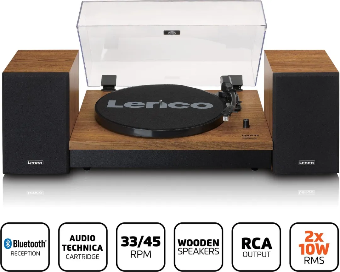 Lenco LS-310WD Bundel Platenspeler - Bluetooth + 6-delige LP Schoonmaakset