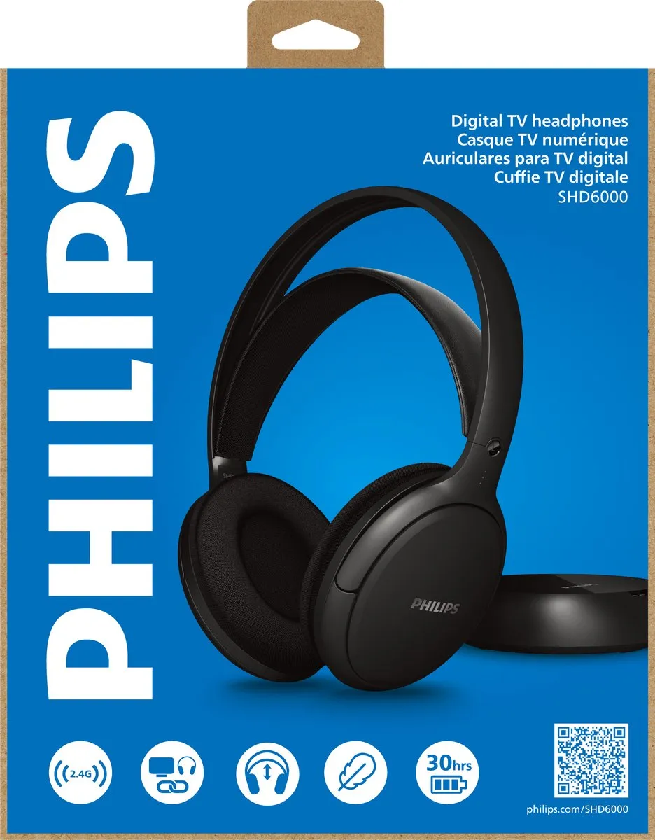 Philips 6000 Series SHD6000BK/12 Hoofdtelefoon - Zwart