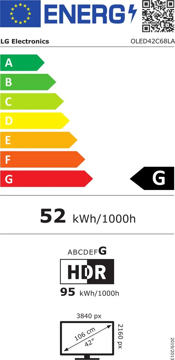 LG C6 OLED42C68LA 42 inch 4K OLED TV - Zwart