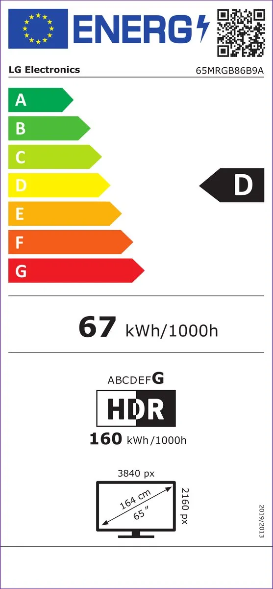 LG 65MRGB86B9A 65 inch 4K RGB MiniLED TV - Zwart