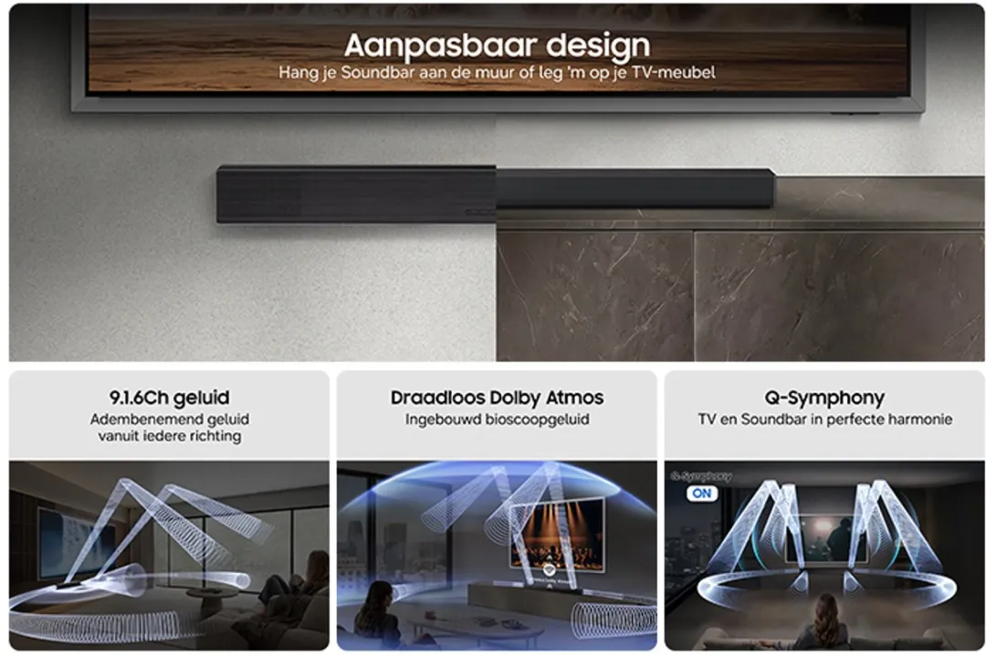 Samsung HW-QS90H 2026 Cinematic Q Soundbar - Zwart
