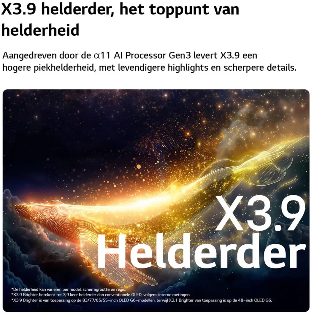 LG OLED83G68LW Smart TV 83 inch - 4K OLED - Zwart