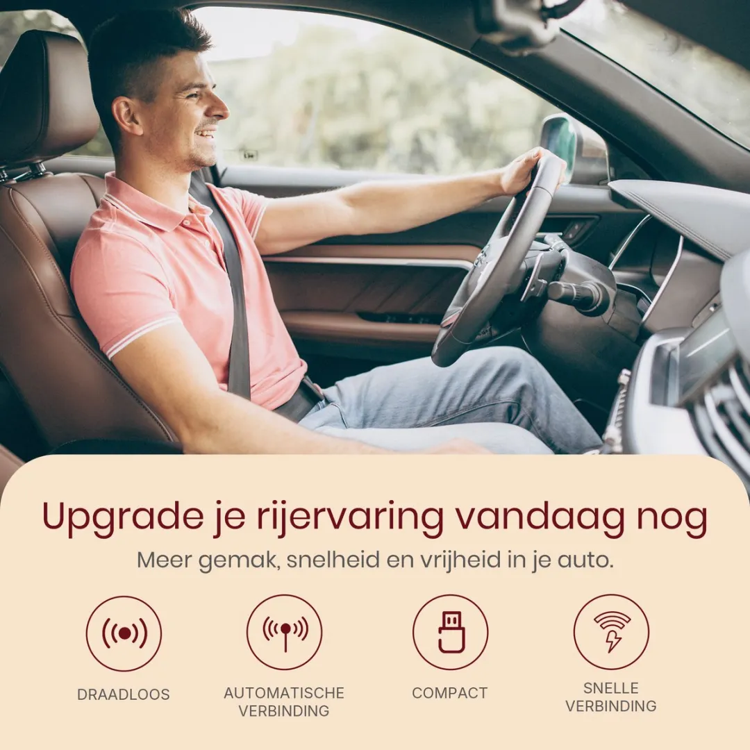 Morelia Draadloze CarPlay Dongle - Apple Beige