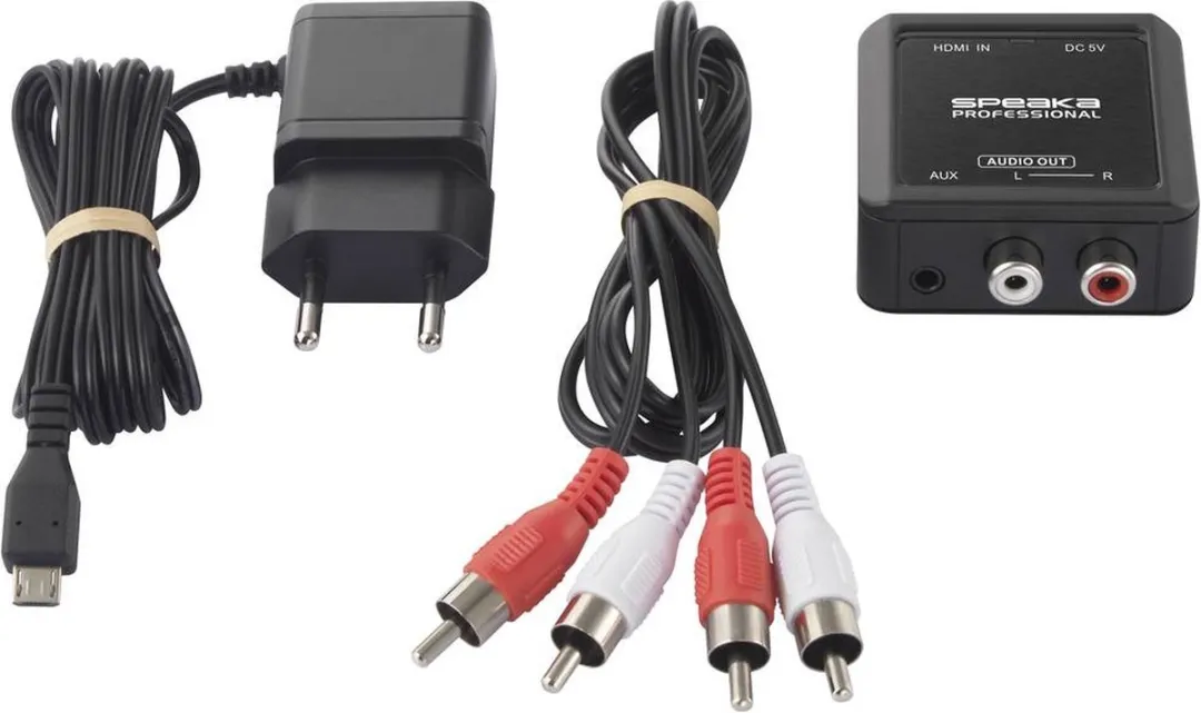 SpeaKa Professional SP-10094284 Audio Converter HDMI naar Cinch - Zwart