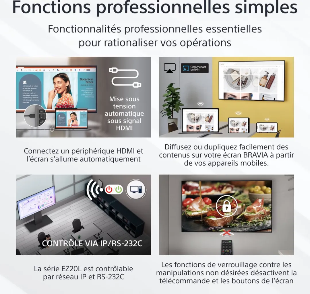 Sony FW-55EZ20L Signage Display - 3x HDMI - Zwart
