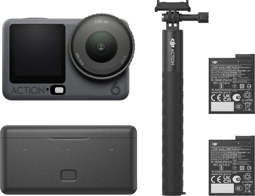 DJI Osmo Action 6 650131 Actiecamera - 38MP - Black - 3x Accu
