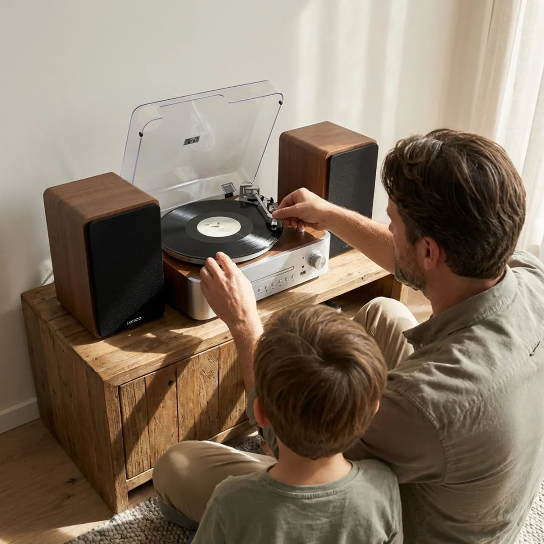 Lenco MC-860WDSI Platenspeler - DAB+/FM/Internetradio - CD/Bluetooth - 2x30W Hout Zilver