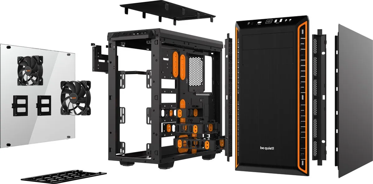 be quiet! Pure Base 600 Window PC Behuizing - Oranje